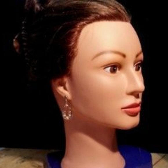 Sensitive Ears dangle tear shape 5 heart earrings - Picture 4 of 4